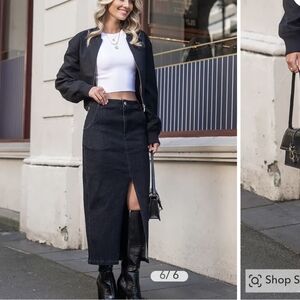 Cupshe Dark Denim Split Hem Maxi Skirt SZ M NWTs